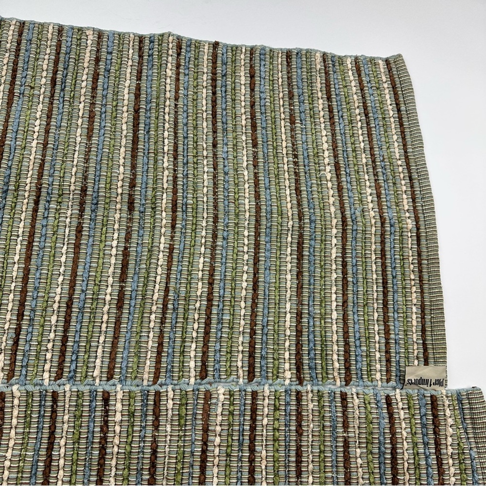 Pier 1 Brown Green Handwoven Natural Fibers Rugs 35.5 x 22.5 Set of 2 - Picture 4 of 11